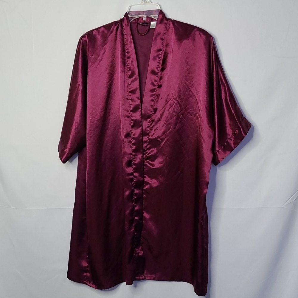 Frederick's of Hollywood purple sleek sexy comfy robe sz Large